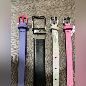 Target Kids 4-Pack Belts in Purple, Black, Pink, Light Iridescent